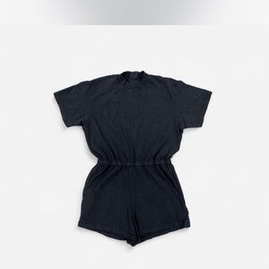 Black Short Sleeve Romper